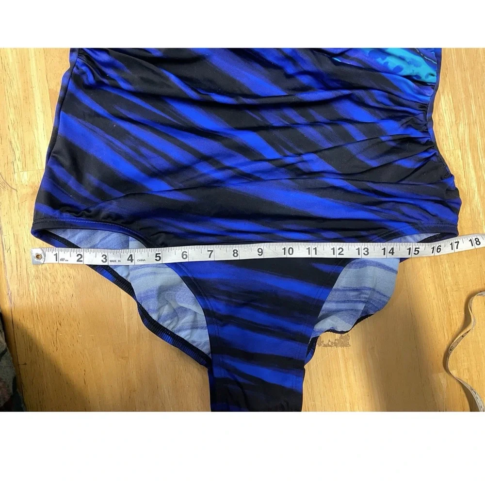 NWT! Miracle Suit Royal Blue, purple, black Misses plus Bathing Suit one piece - Picture 6 of 11